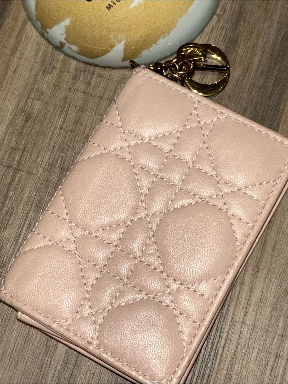 Dior Pink Quilted Cannage Leather Snap Card Holder Wallet - Picture 6 of 12